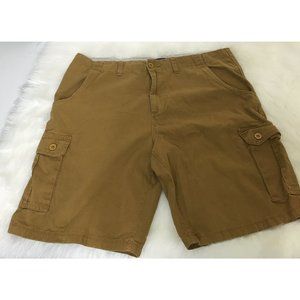 Visitor‎ Mens Casual Brown Cargo Cotton Shorts Size 36 Flat Front